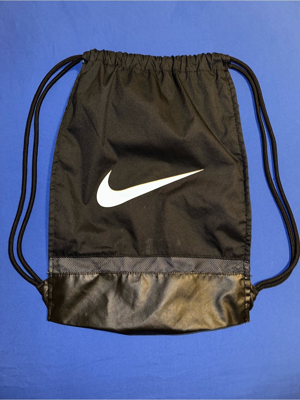 Nike Black Drawstring Gym Sack with White Swoosh Accent